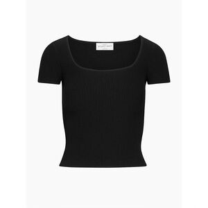 Aritzia Babaton Sculpt Knit square neck Waist Top (Black)